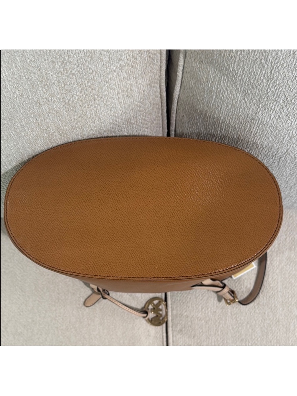 Michael Kors Tan Leather Tote with Cream Straps - Picture 3 of 5